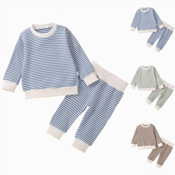 CAUYDY Toddler Fall Winter Autumn Outfits Set Child Long Sleeved Pullover Sweatpants 2PCS Baby Cute Clothes 3 6 9 12 18 24 Months 3T 4T 5T Brown for Sizes 18-24 Months