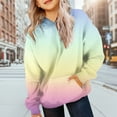 thumbnail image 2 of BOBOGOJP Cute Hoodies for Teen Girls Preppy Hooded Sweatshirts Oversized Long Sleeve Shirts Gradient Winter Pullover Hoodies Yellow for Size 5-6 Years, 2 of 6