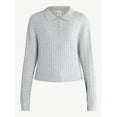 thumbnail image 4 of No Boundaries Cable Knit Collared Pullover, Women's, 4 of 4