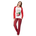 thumbnail image 3 of Popvcly Matching Family Pajamas Sets Christmas PJ's Sleepwear Printed Top with Plaid Bottom White S-2XL, 3 of 10