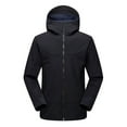 thumbnail image 2 of Hyknon Jackets for Women Lightweight Solid Color Windproof Hooded Windbreaker Jacket Casual Warm Loose Plus Size Full Zipper Outdoor Jackets for Running Hiking, 2 of 4