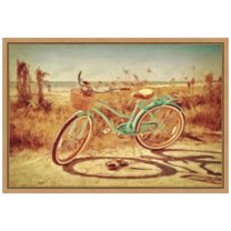 Amanti Art Sanibel Bike Framed Canvas Wall Art Print