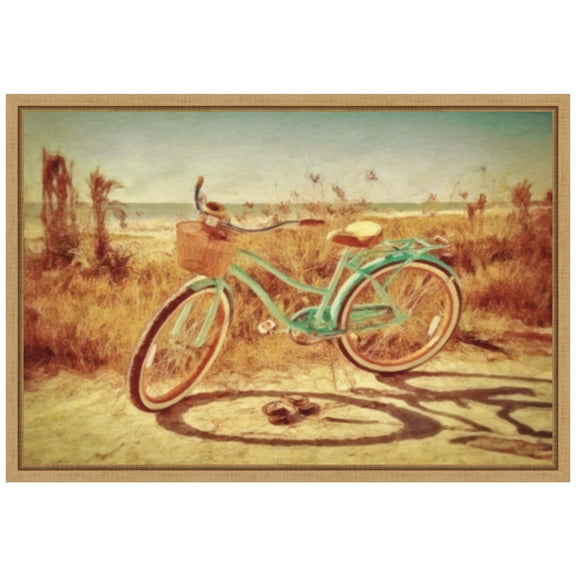 Amanti Art Sanibel Bike Framed Canvas Wall Art Print