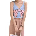 thumbnail image 1 of Womens Sexy V Neck Bowknot Knit Tops Sleeveless Cami Tank Crop Tops Spaghetti Strap Casual Streetwear apricot, 1 of 4