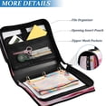 thumbnail image 4 of Water-Resistant 3-Ring Binder Organizer with Multiple Pockets Zipper Binder Bag for Office Watercolor Sparkling Cherries, 4 of 8