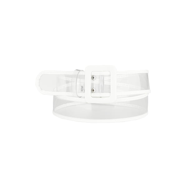 Cinturones de Cintura Transparentes INSPIRE CHIC para Mujeres, Cinturón Delgado Talla Grande para Jeans, Vestidos y Abrigos hasta 95cm/37.4" Blanco