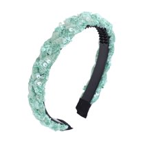 Unique Bargains 1 Pc Fashion Sequins Headbands for Women Green