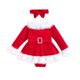 thumbnail image 1 of Suefunskry, trajes de Navidad para niñas, vestido mameluco de terciopelo con adornos de piel de manga larga + conjunto de diadema, ropa de Navidad para recién nacidos de 3 a 24 meses, 1 of 5