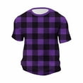 thumbnail image 4 of Mlzmgr Mens Flannel Plaid Shirts Short Sleeve Crewneck Basic Casual Tees Athletic Pullover, 4 of 6