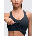 thumbnail image 3 of CRZ YOGA Butterluxe Racerback Wireless Padded Yoga Longline Sports Bra for Women V Neck Crop Tank Tops, 3 of 5