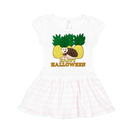 

Inktastic Happy Halloween Hedgehog with Pineapple Gift Toddler Girl Dress