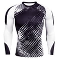 thumbnail image 1 of Minnieouse Camiseta de hombre de secado rápido de manga larga mallas de Fitness culturismo deporte camuflaje elástico entrenamiento ciclismo Camisetas punto blanco, 1 of 6