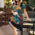 thumbnail image 3 of Vsdgher Robe Midi Maxi Décontractée en Verre Teinté Aigle USA pour Femmes Été 2025 Manches Courtes Col Rond Robe de Plage, 3 of 6
