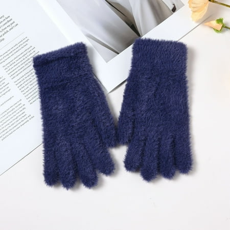 

Gym Gloves for Men Womens Work Gloves Thin Gloves Knit Gloves Winter Gloves Cloth Mens Gloves Men s and women s thickened cold-proof warm winter knitted touch-screen cycling wool windpr Navy One Size
