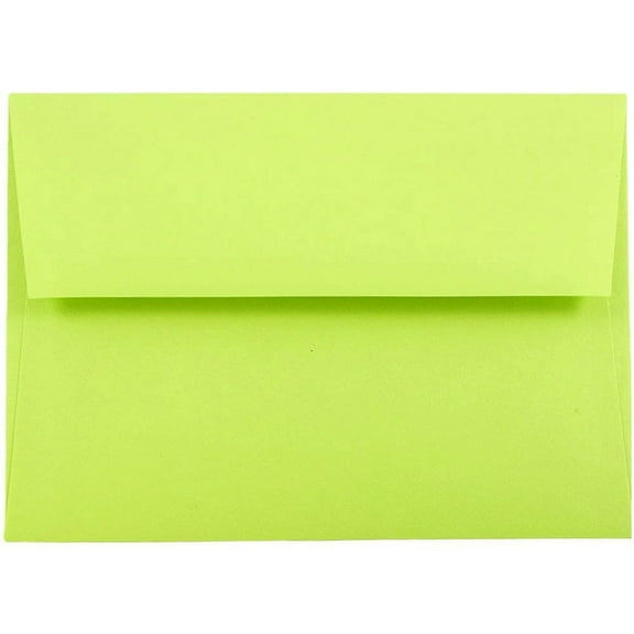 JAM Paper A7 Envelopes, 5 1/4 x 7 1/4, Lime Green, 25/Pack