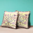 thumbnail image 3 of Pond Peacock Throw Pillow with Removable Cover in Yellow Peach Muted Pink 18x18, 3 of 5