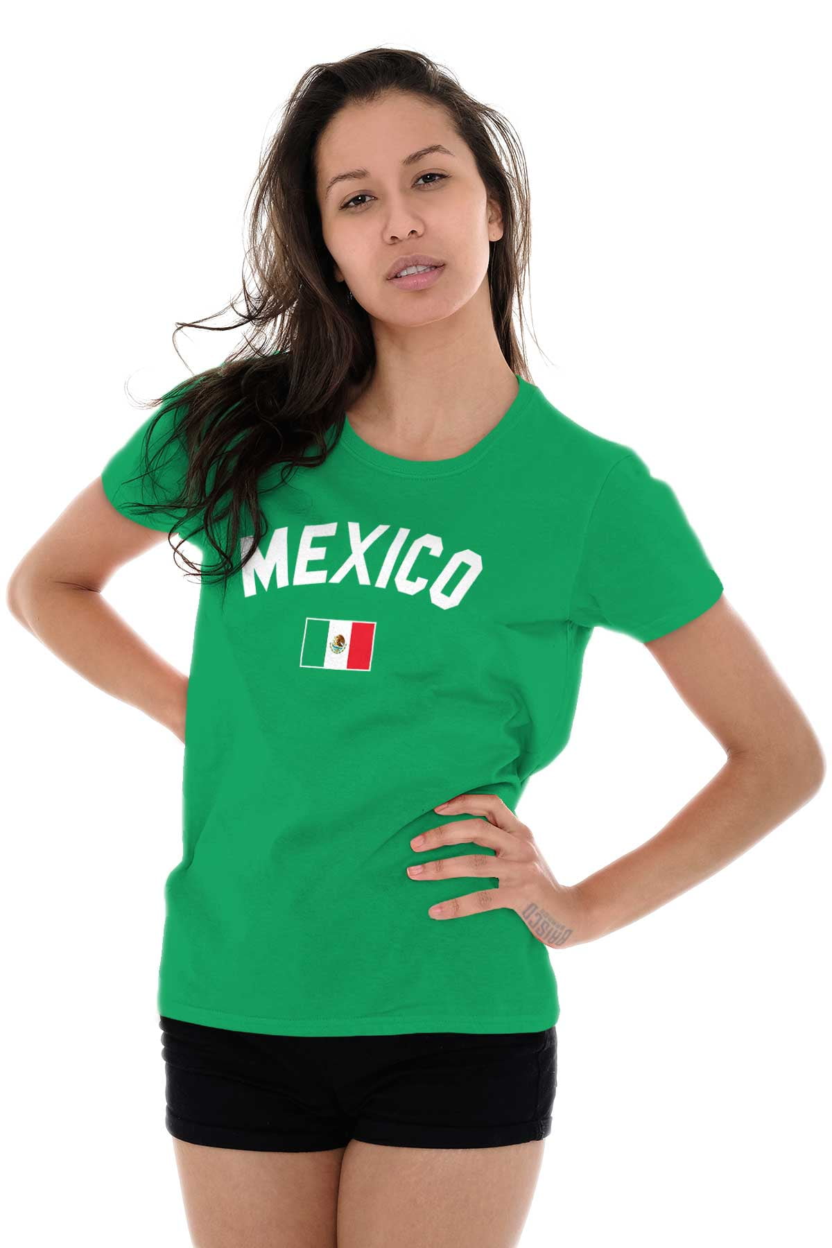 Mexico Flag World Cup Soccer Mexican National Flag Pride Womens T-Shirt 