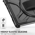 thumbnail image 5 of XYX Case for 10.5 inch Microsoft Surface Go 4/Surface Go 3/Surface Go 2, 360 Rotating Heavy Duty Shockproof Cover with Kickstand and Hand Strap (Black), 5 of 7