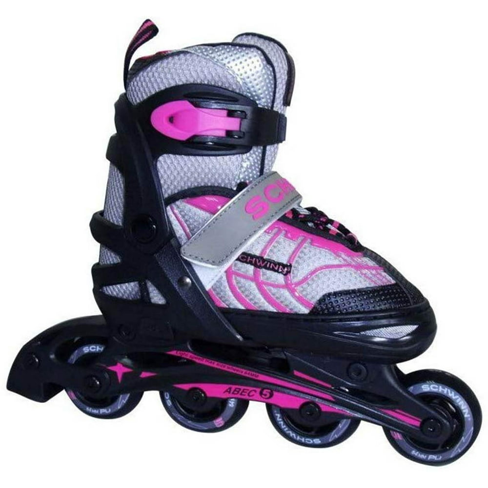 Schwinn Youth Adjustable Roller Blades Skate, Size 14, Black/Gray/Purple (New Open Box