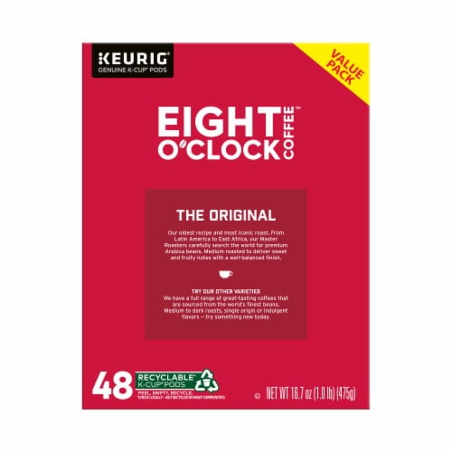 Eight O Clock, The Original, Single-Serve Keurig K-Cup Pods, Medium Roast Coffee, 48 Count (2 Boxes of 24 Pods)