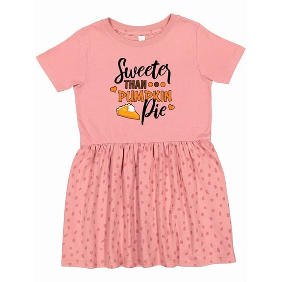 Inktastic Thanksgiving Sweeter Than Pumpkin Pie Girls Toddler Dress