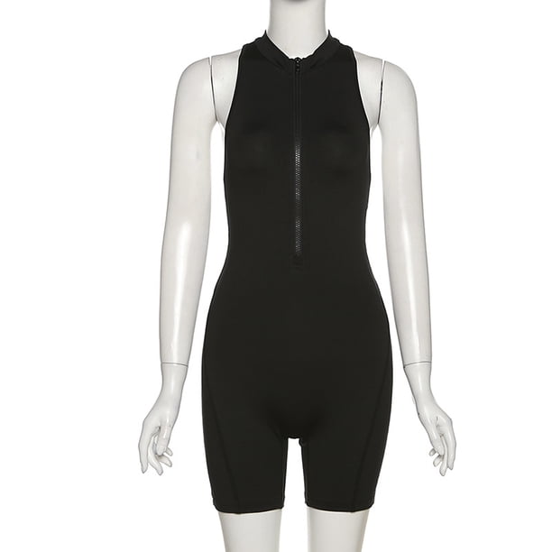 Mono deportivo ajustado sin mangas, de cintura alta y espalda descubierta sexy para mujer de primavera