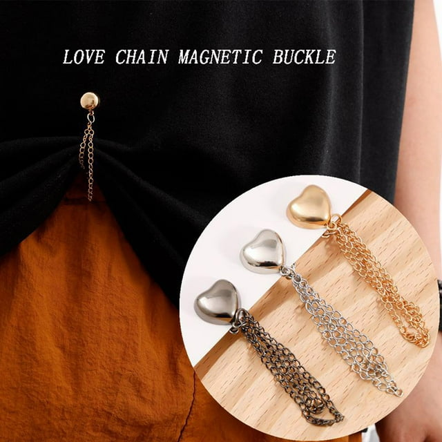 Fiudx Hebilla Magnética con Forma de Corazón, Elegante Diseño En Forma de Corazón, Cierre Magnético Fácil, Versátil, Accesorio de Moda para Todas Las Edades, Metal Duradero, Tamaño 11,4 X 1,3 Cm