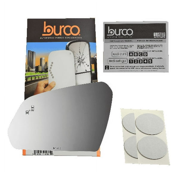 Fits 15-17 Sonata Left Driver Mirror Glass Lens w/Blind Spot Icon w/Adhesive