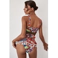 thumbnail image 1 of POGLIP Maillot de Bain à Volants Imprimé Graphique pour Femme, 1 of 6