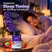 LIVS Sleep Gummies - 5mg Melatonin Gummy Supplement for Adults - Easy & Deep Sleep - Strawberry Flavor Vegan Gummies - 60 Count with 30 Servings