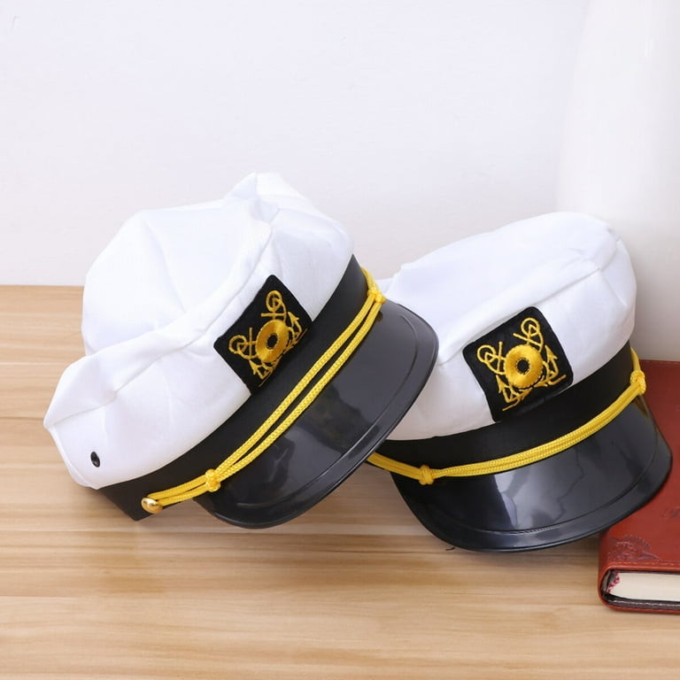 NUOLUX 1 Pc Funny Captain Hat Yacht Sailors Hat Fishing Captains Male  Female Uniforms Performing (White, Average Size)
