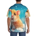 thumbnail image 3 of Uemuo Cloud Cute Hamster Pattern Cotton Linen Short Sleeve Shirts,Casual Lightweight Button Down Shirts,Vacation Beach Summer Tops-4X-Large, 3 of 7
