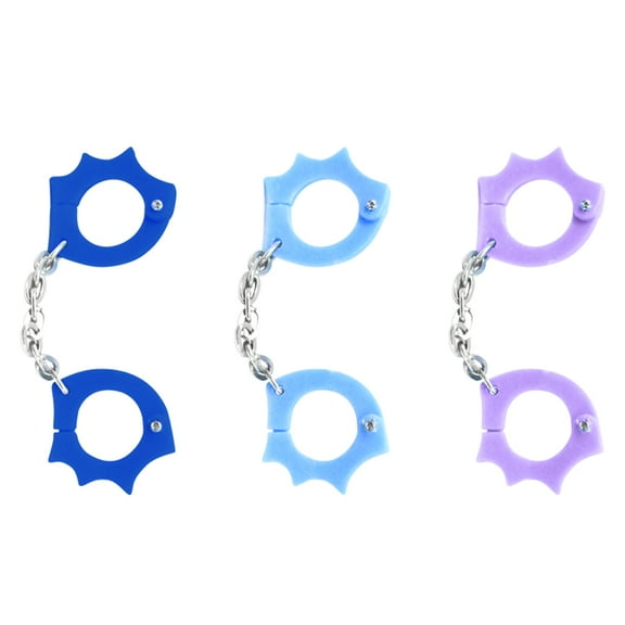 Set of 3 Pairs of Plastic Toy Miniature Handcuffs for WWE Wrestling Action Figures