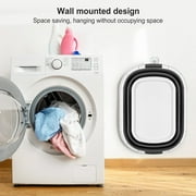 40L Collapsible Plastic Laundry Basket, Foldable Pop Up Storage Container Space Saving Washing Tub Organizer (1, White/Grey)