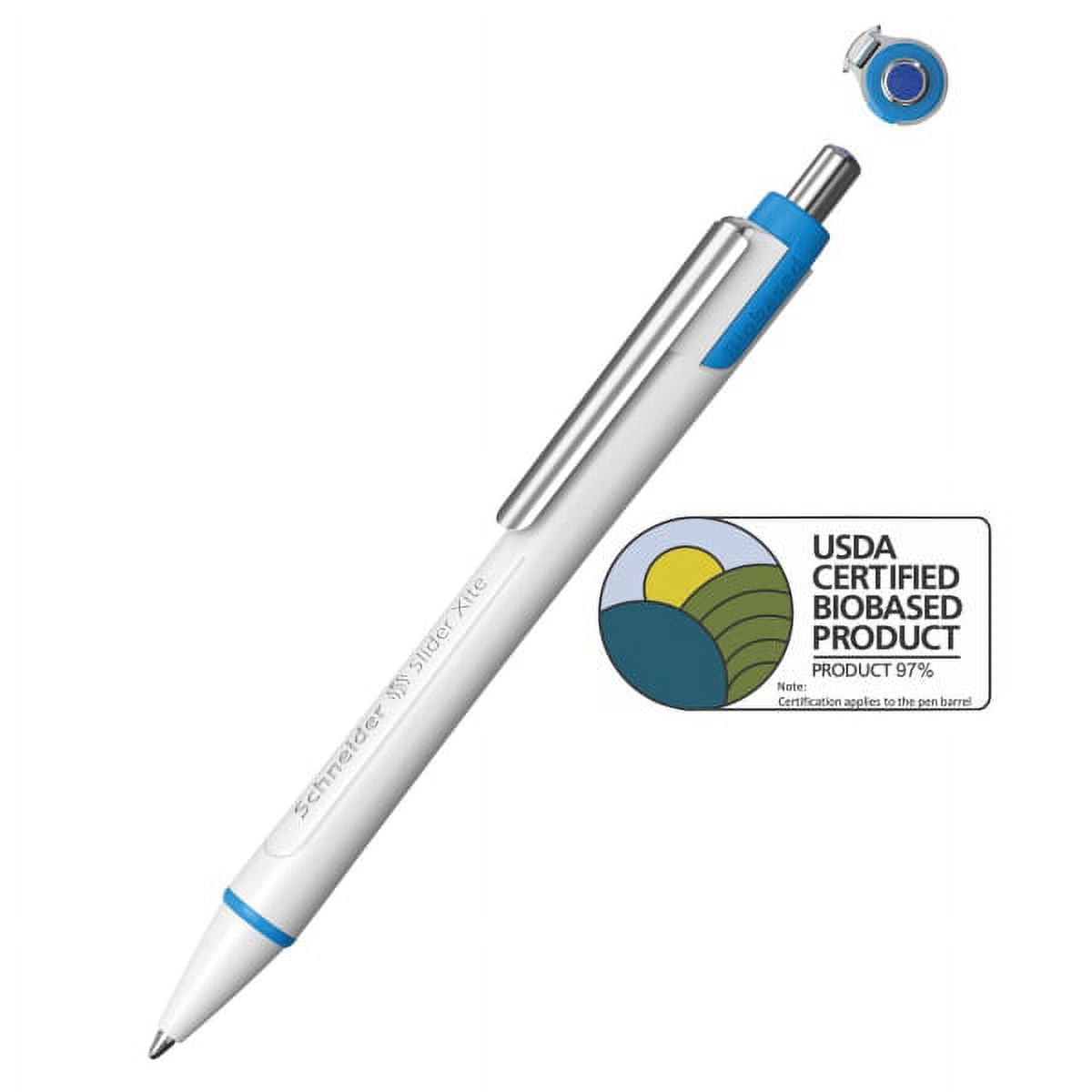 Schneider Slider Xite XB Refillable + Retractable Ballpoint Pen, 1.4 mm, Blue Ink, Box of 10 Pens