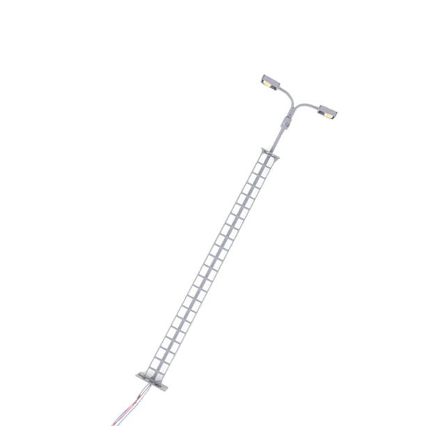 Bearachild Modelo de lámpara de vía férrea, musgo, micropaisaje, exterior, tamaño pequeño, LED, poste de luz de Metal, patios, jardín, patio de Artesanía Gris (luz blanca) Bearachild HA064535-01