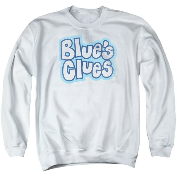 Blue's Clues Vintage Logo Unisex Adult Crewneck Sweatshirt (Large) White