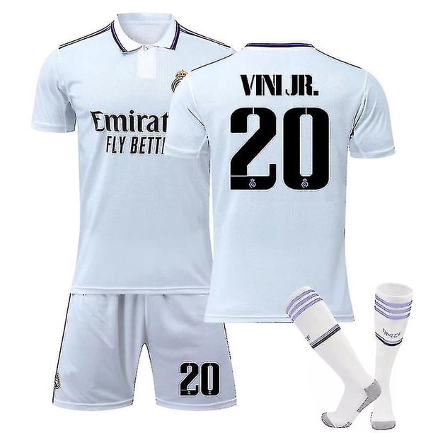 Nueva temporada 2022-2023 Real Madrid Fc Kits de camiseta de fútbol Uniformes de fútbol Conjunto de camiseta de fútbol para niños Hombres jóvenes-VINI JR. 20-Niños 26(140-150) BmatwkZeng Bmatwe Jersey