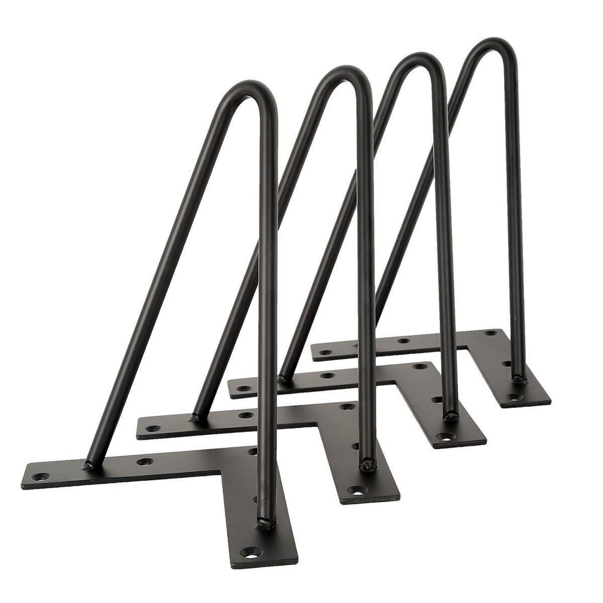Coffee Metal Table Hairpin Legs 16" 28" Set of 4 3/8" Solid Iron Bar W/ Screw 