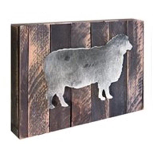 Designocracy 98137-08 Sheep Art on Board Wall Decor