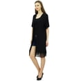 thumbnail image 6 of Bimba Women Kimono Solid Shrug With Fringes Exclusive Tassel Cover-Up, 6 of 9