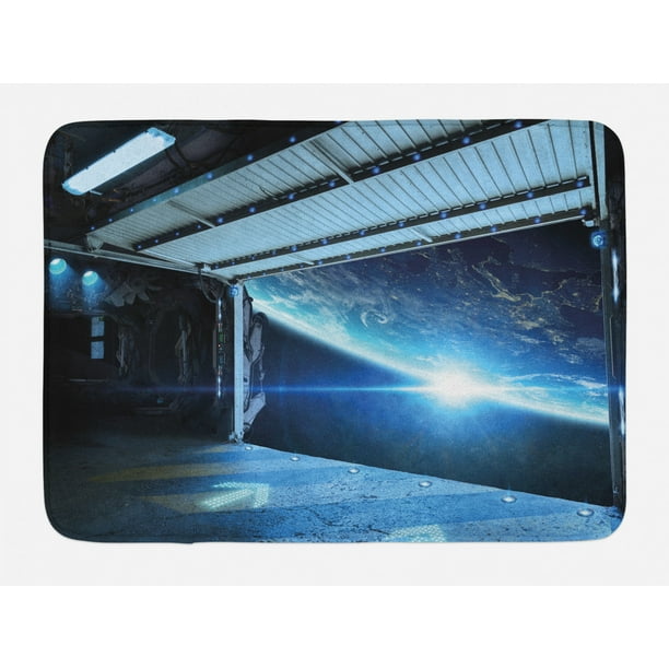 Outer Space Bath Mat, Interstellar Airlock Shuttle Runway Gate Journey to the Stars Invasion