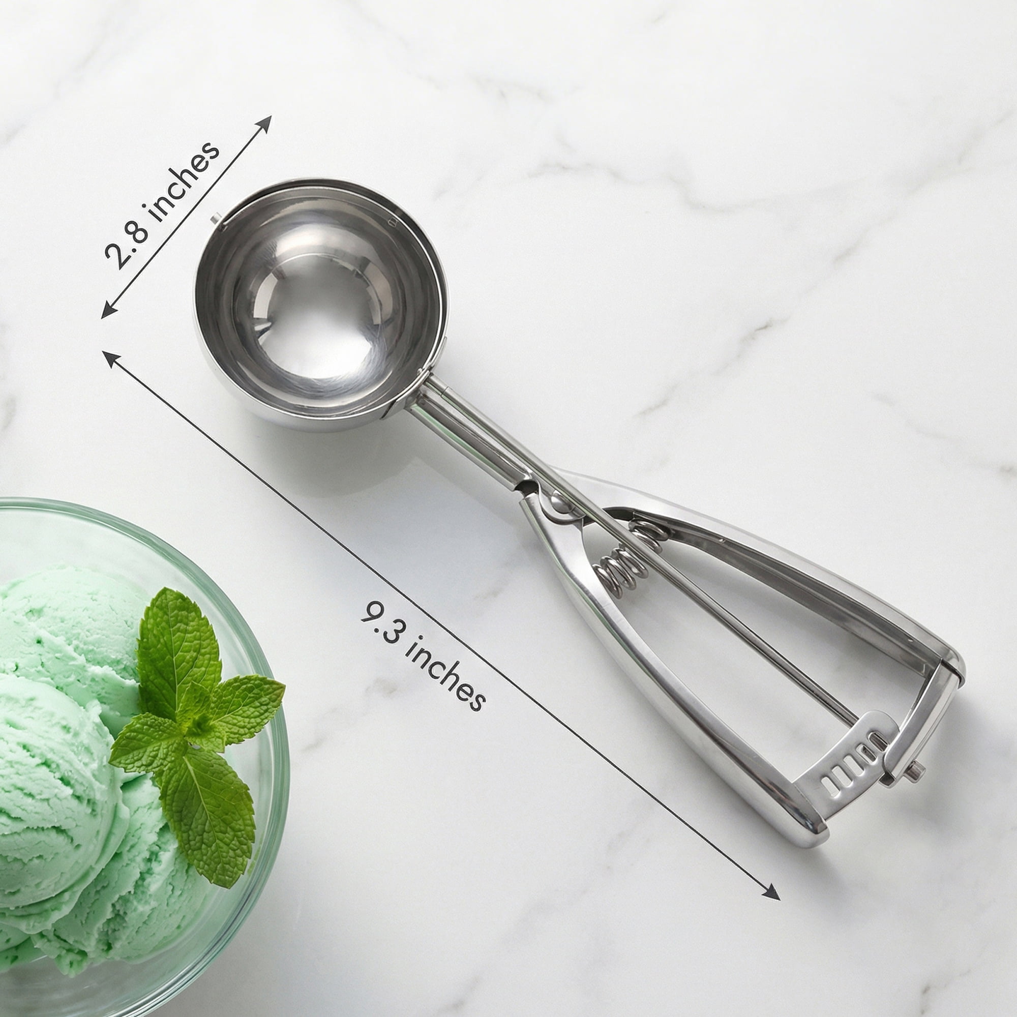 Unique Bargains Easy Clean Tool Stainless Steel Ice Cream Scoop Silver 9.3in