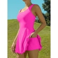 thumbnail image 5 of Sociala Womens Workout Athletic Golf Dresses Scallped Trim Tennise Dress with Shorts and Pockets, 5 of 6