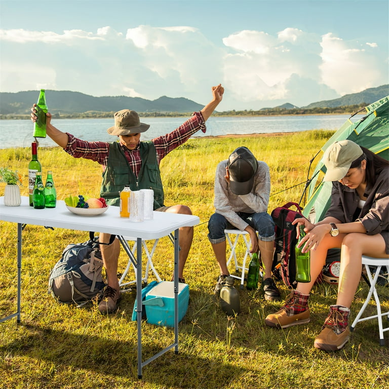 Gymax 4PCS 18''H Folding Stool Portable Foldable Camping Chair w