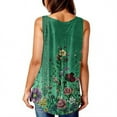 thumbnail image 3 of Xyxonk Tops for Women Plus Size V Neck Sleeveless Tank Tops Blouses Fashion Flowy Pleated Floral Printed Tops To Wear with Leggings Green 4XL, 3 of 4