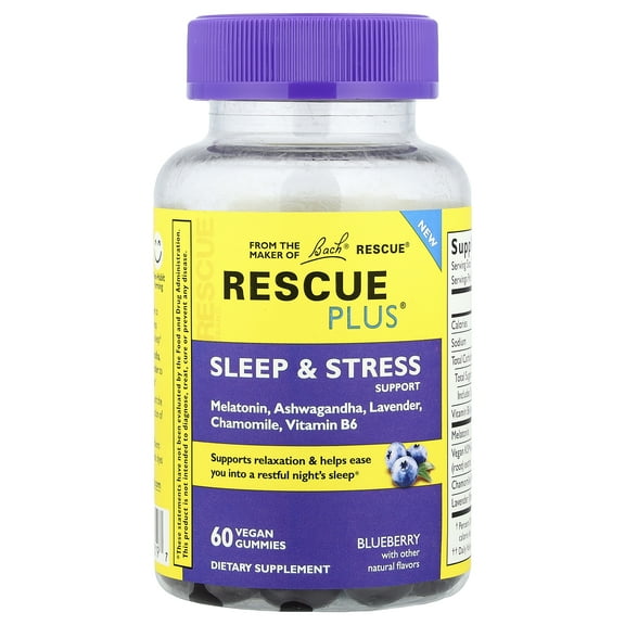 Bach Rescue Plus Sleep & Stress Support 60 Vegan Gummies