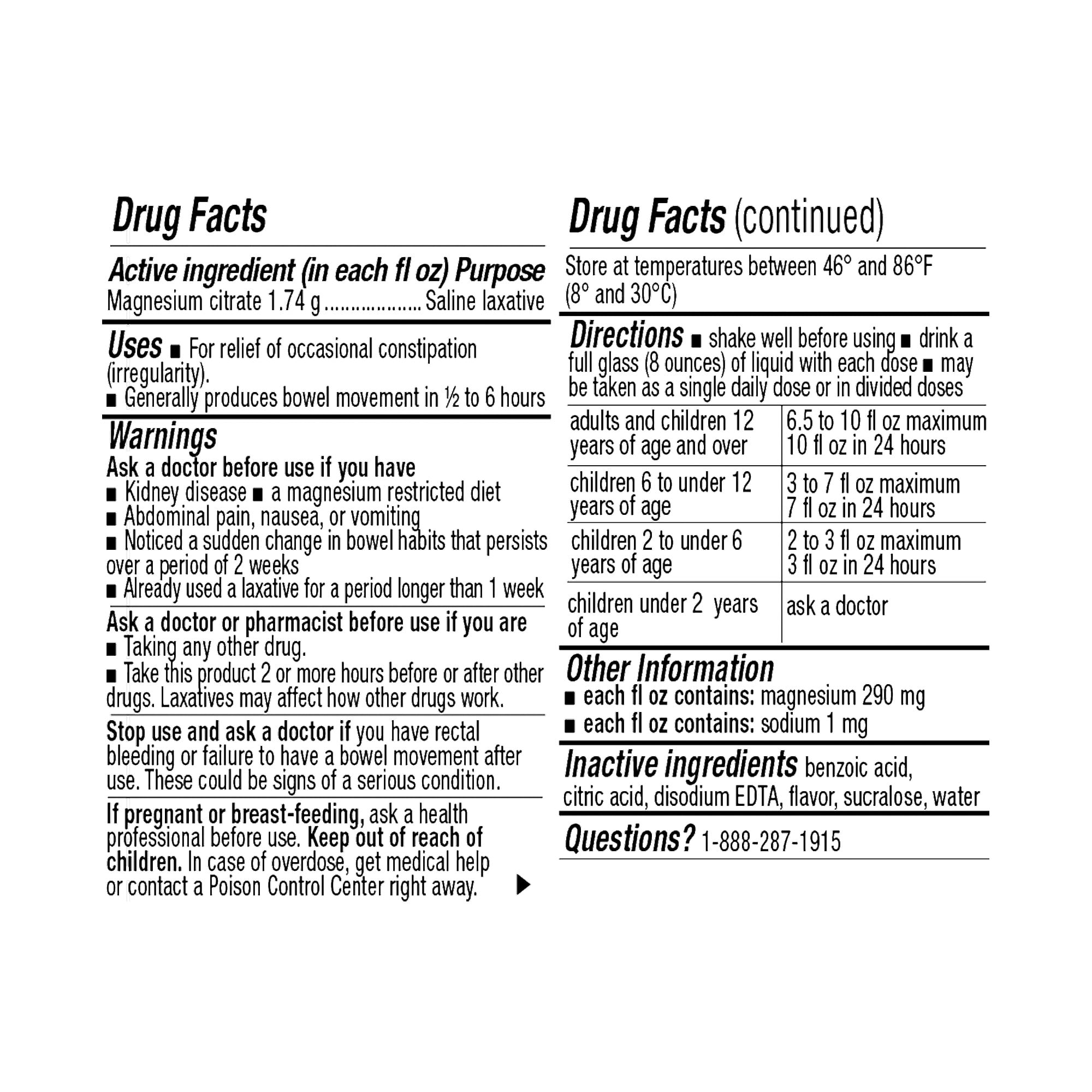 (12 pack) Equate Magnesium Citrate Saline Laxative, Lemon Flavor, 10 oz