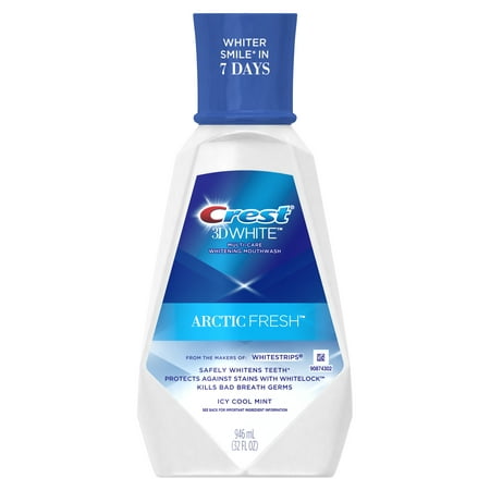 Crest 3D White Arctic Fresh Multi-Care Whitening Mouthwash, Icy Cool Mint, 946