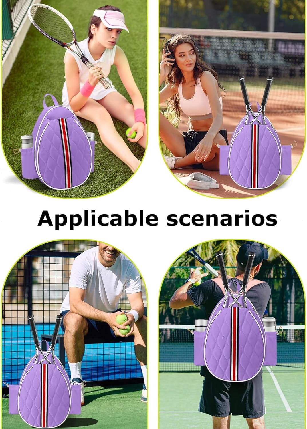 17in Tennis Backpack for 2 Rackets & Gear, Sports Bag with Wet/Dry Compartment, Unisex Backpack for Men and Women, Ideal Gift for Tennis & Pickleball